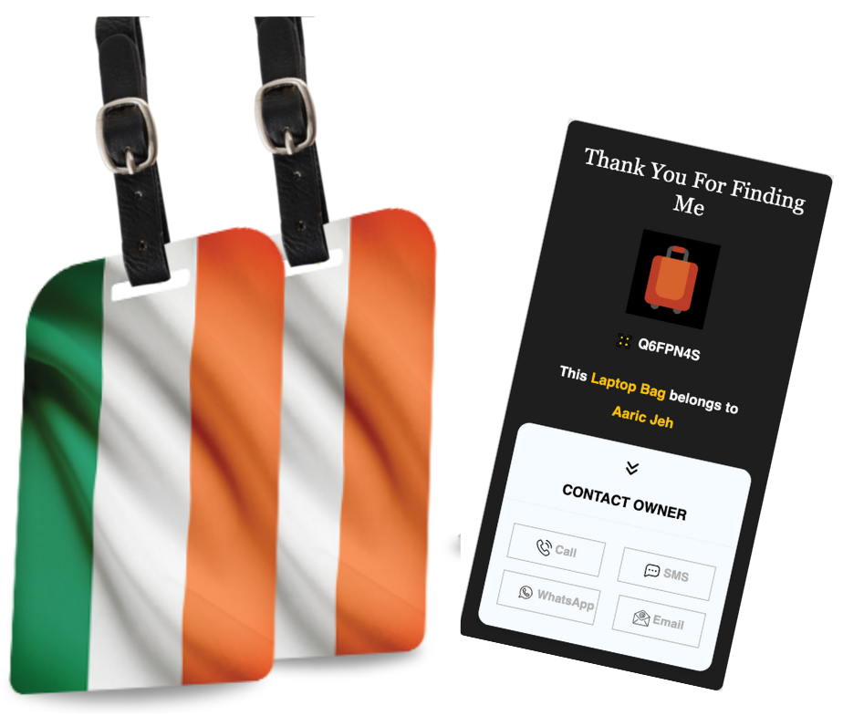 Smart Bag Security Tag - India flag colours [Pack 2]