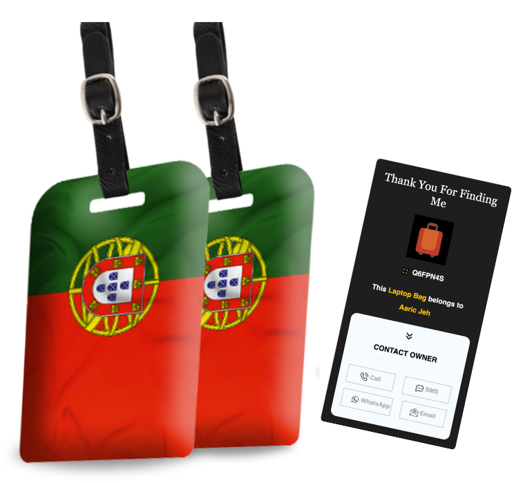 Smart Bag Security Tag - Portugal Flag [Pack 2]