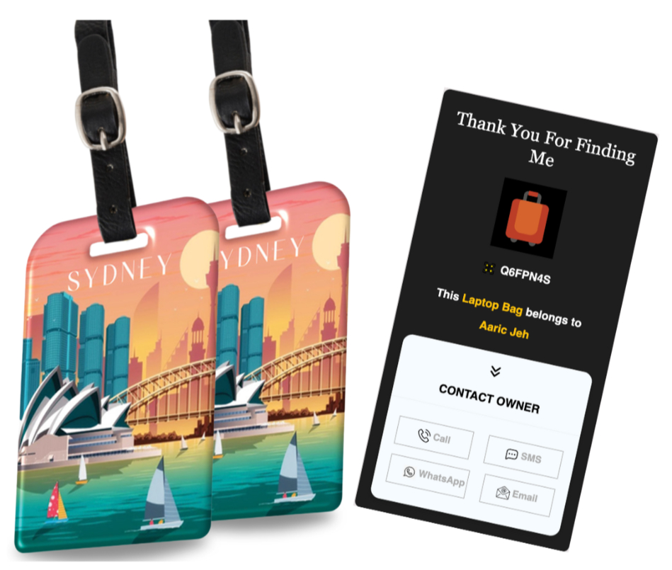 Smart Bag Security Tag - Sydney [Pack 2]